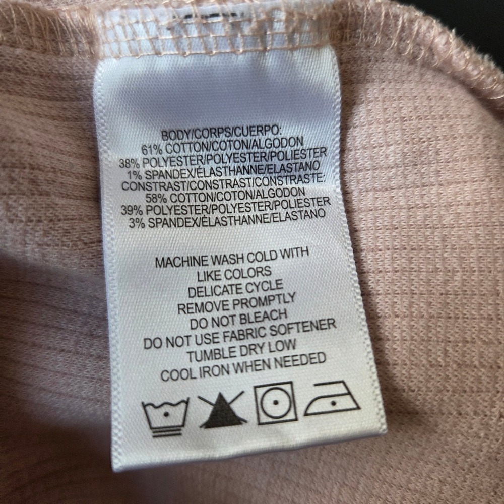 MNY Marc New York Performance Pink Je T'aime Waffle Knit Crewneck Sweatshirt XS - Picture 6 of 6